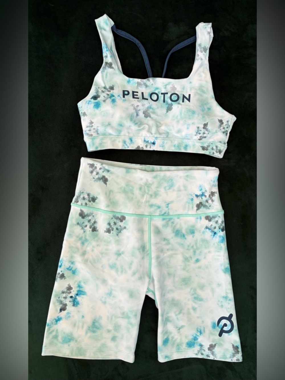 Peloton High Waisted Tie-Dye Shorts and Sports Bra Set